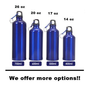 Aluminum Water Bottle with Carabiner – 17 oz.  Aluminum water bottles,  Bottle, Custom bottles